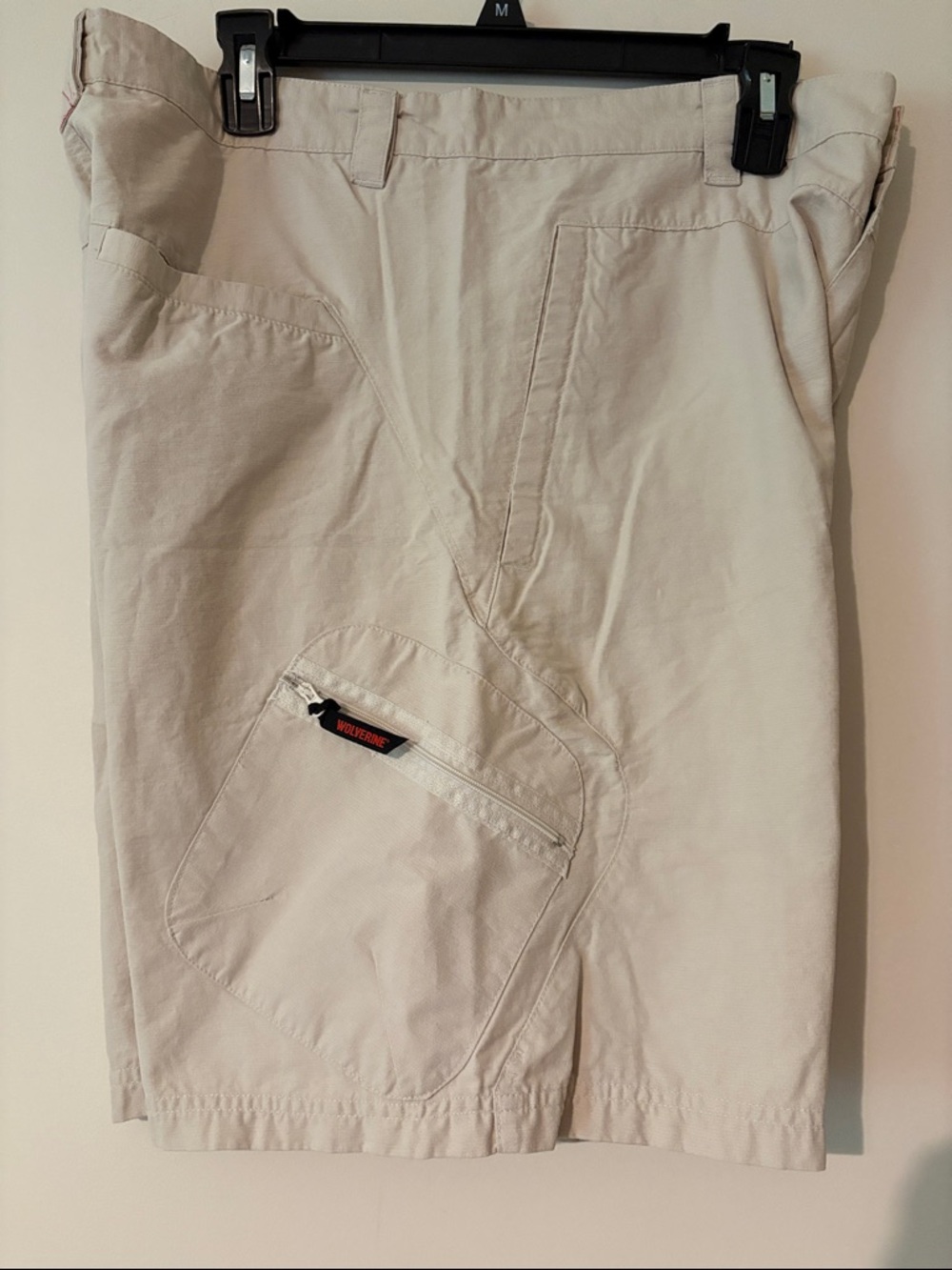 Wolverine Light Beige Cargo Shorts with Zip Pocket utility lightweight quick dry